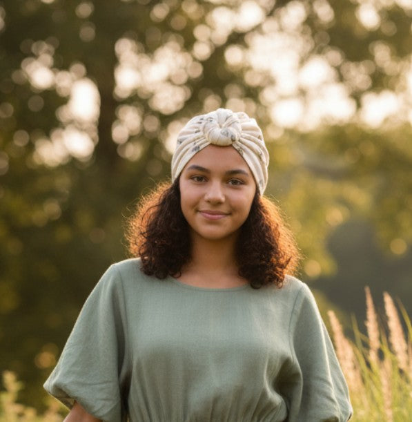 Butterfly Cream Turban