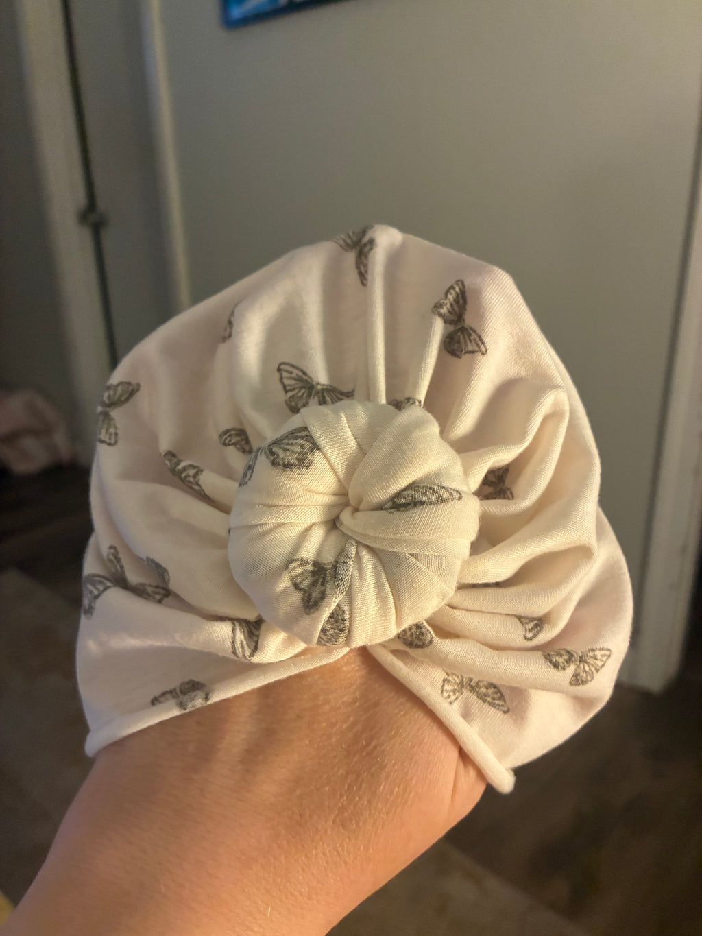 Butterfly Cream Turban